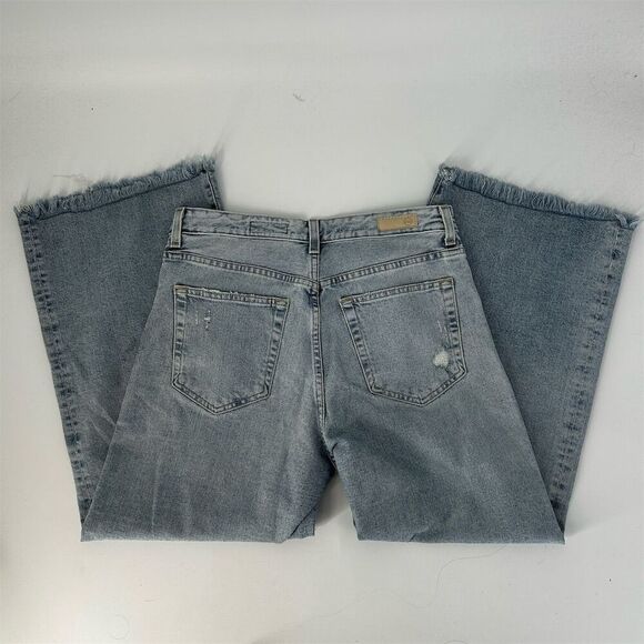 AG Saige Wide Leg Crop High Rise Frayed Hem Light Wash Jean, size - Picture 6 of 14